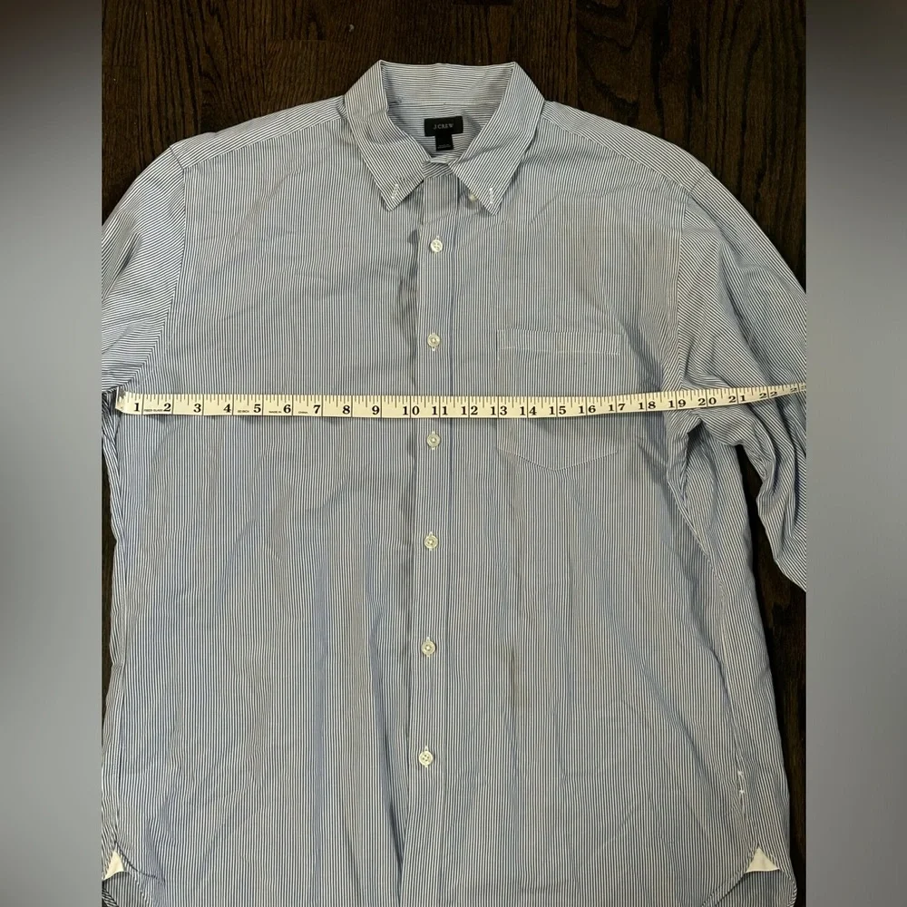 J. Crew Men's Blue Striped Shirt Size L